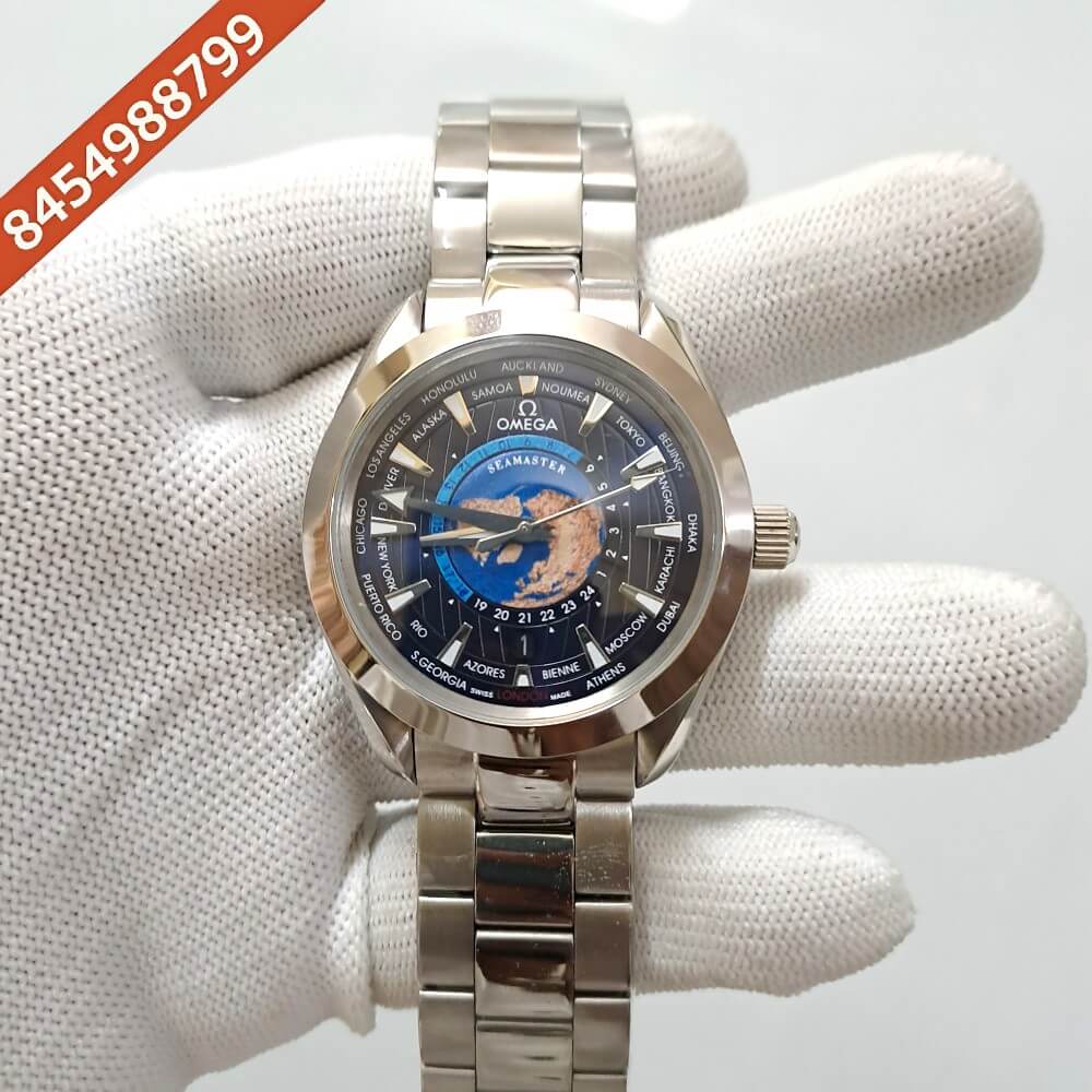 Omega Seamaster Aqua Tera World Time Blue Dial Rubber Strap Swiss Automatic  Watch at best price in Mumbai