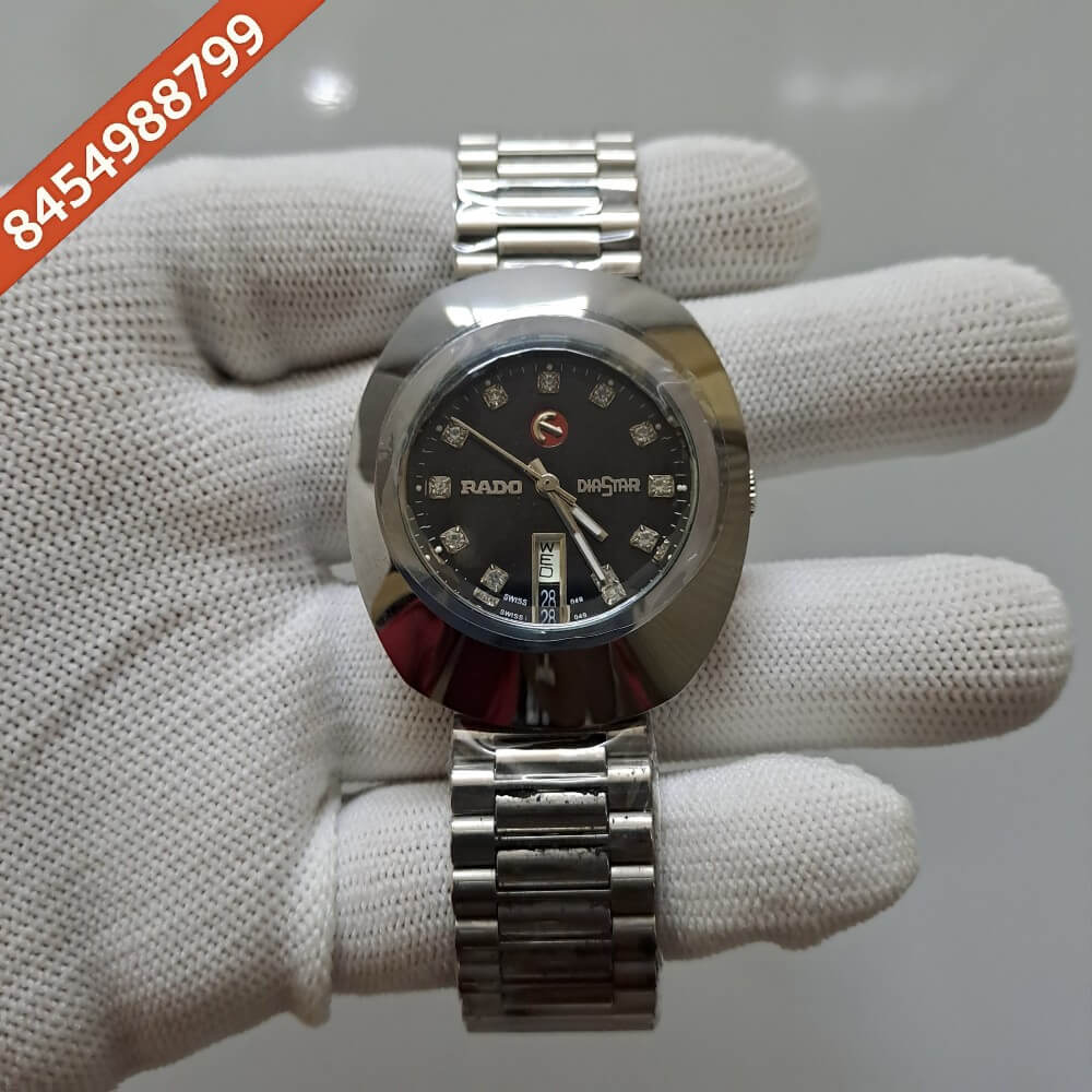 Rado The Original Automatic Diamond Black Dial and Stainless Steel Bracelet  Watch | 35mm | R12408613 | REEDS Jewelers